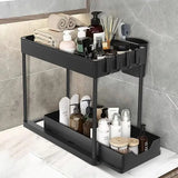 Органайзер двухуровневый с выдвижным ящиком для хранения и крючками