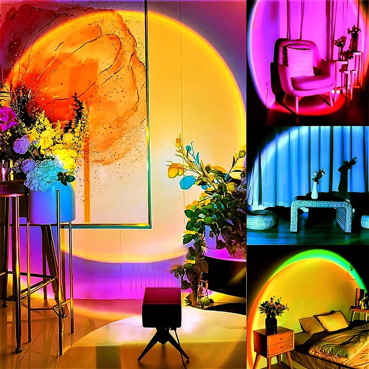 Sunset Lamp RGB 16 цветов - проекционный светильник заката, рассвета с пультом