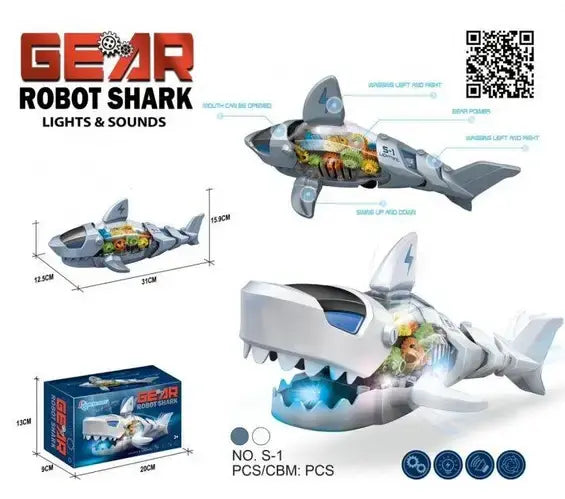 Музыкальная игрушка акула (ездит, шестерни, движущиеся части, звук, свет) S-2А