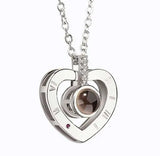 Кулон подвеска с проекцией I love you Я тебя люблю на 100 языках мира в форме сердца