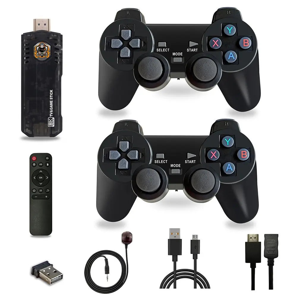 Игровая ТВ приставка Game Box 8K 8X M98 Smart TV Stick 64GB геймстик с геймпадами + 10000 встроенных игр
