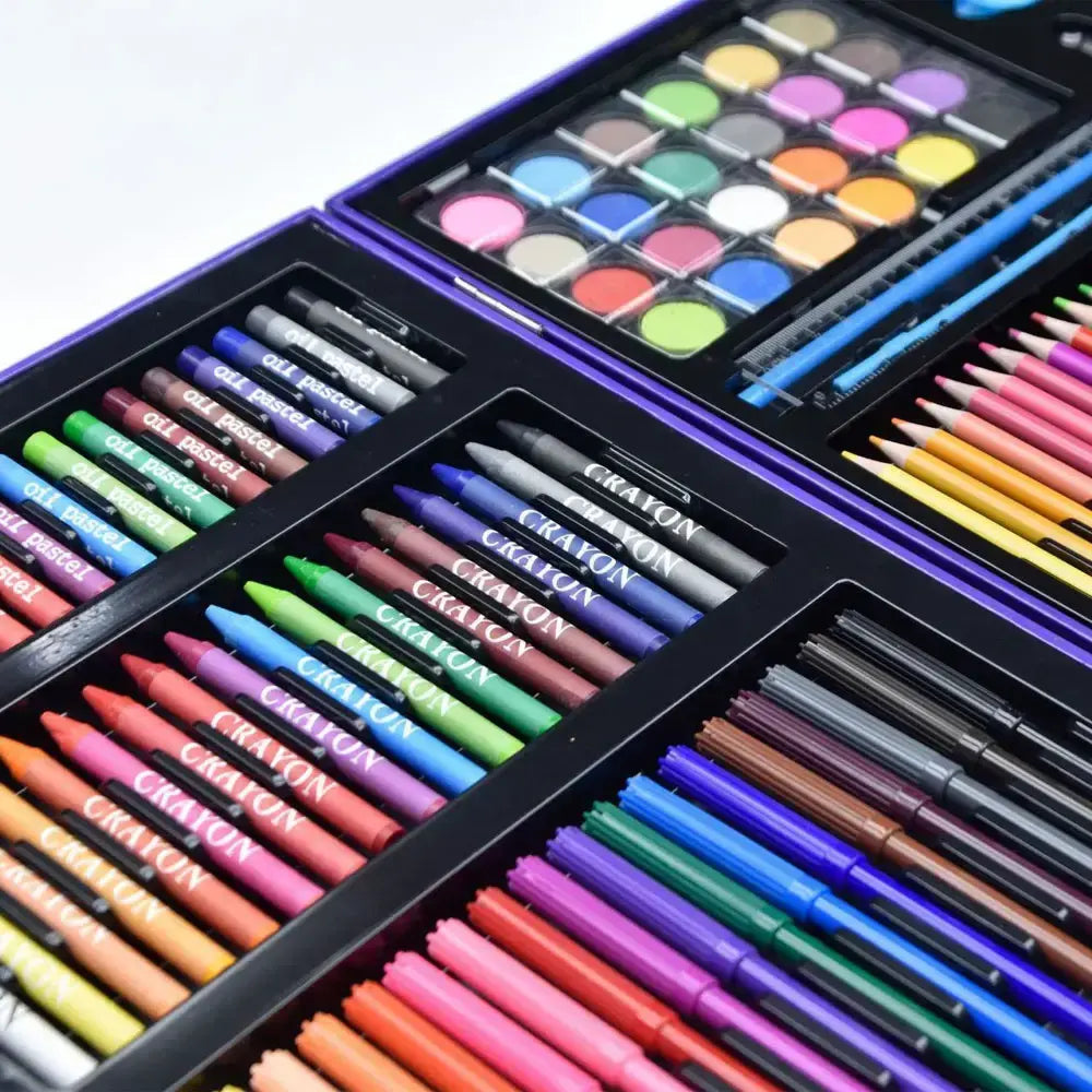 Набор для рисования в кейсе 128 предметов, Космонавт, Синий / Детский набор для творчества / Набор художника YU227