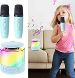 Портативная акустическая колонка K19 с Bluetooth и LED-подсветкой для караоке бирюзовый