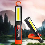 Фонарь аккумуляторный ручной LED с магнитом и крючком COB боковая панель зарядка USB 1200mAh фонарик PT-998