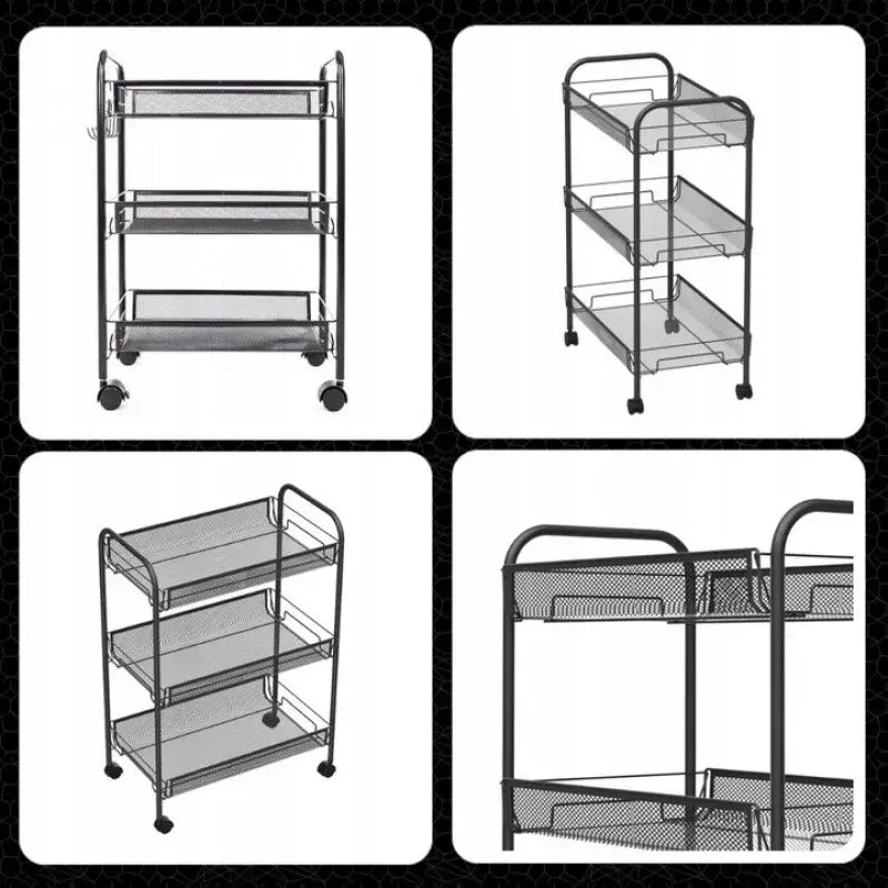 Этажерка органайзер 3-х ярусная на колесиках