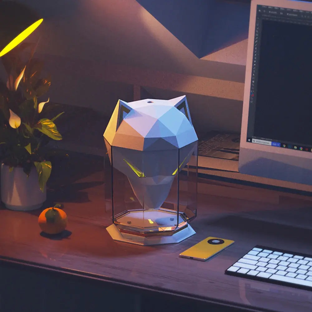 Белый Увлажнитель воздуха портативный  WOLF Air Humidifier, аромадиффузор электрический с резервуаром для эфирного масла, ультразвуковой, 650 мл