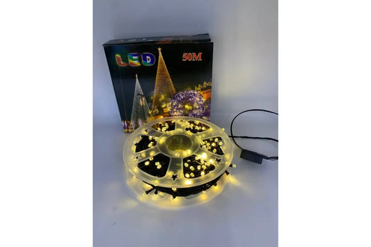 Гирлянда нить на катушке, от сети, 50м, 240LED, теплый белый/ Светодиодная LED гирлянда на елку