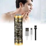 Аккумуляторная мини бритва металлическая дорожная USB электробритва роторная беспроводная Mini Shaver Alstow NS-701