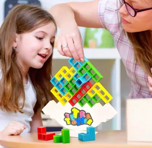 Настольная игра балансирующий тетрис Tetra Tower, Башня 16 блоки