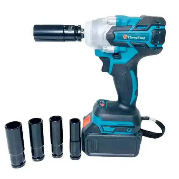 Аккумуляторный бесщеточный гайковерт на 2 аккумулятора с набором инструментов 1135-4