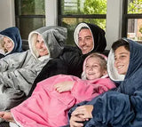 Толстовка-плед с капюшоном для мужчины и женщины - / Плед толстовка, худи Серая