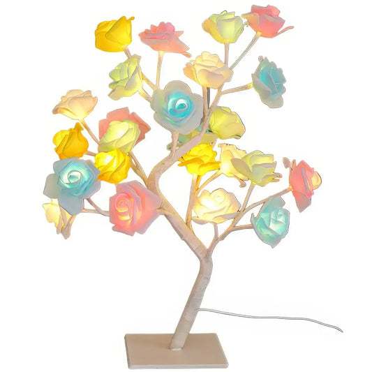Цветная Настольная светодиодная лампа / Дерево Роза / Декоративная настольная лампа для дома