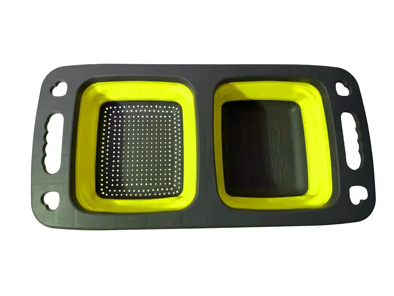 Доска-дуршлаг силиконовая складная миска-трансформер для овощей и фруктов 2 шт в одном