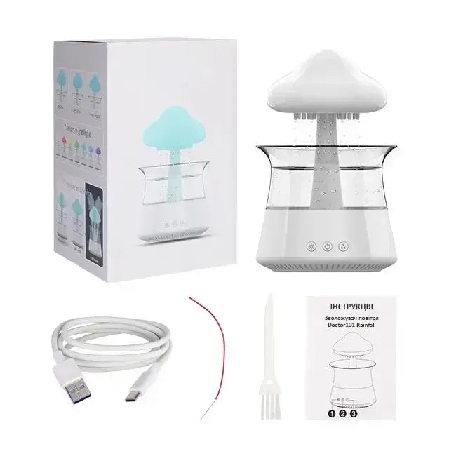 Атмосферный ультразвуковой увлажнитель воздуха гриб Rainfall с эффектом дождя. Ночник увлажнитель воздуха Doctor-101 с подсветкой