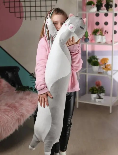 Мягкая Игрушка Кот Длинний 50см Подушка Обнимашка серый