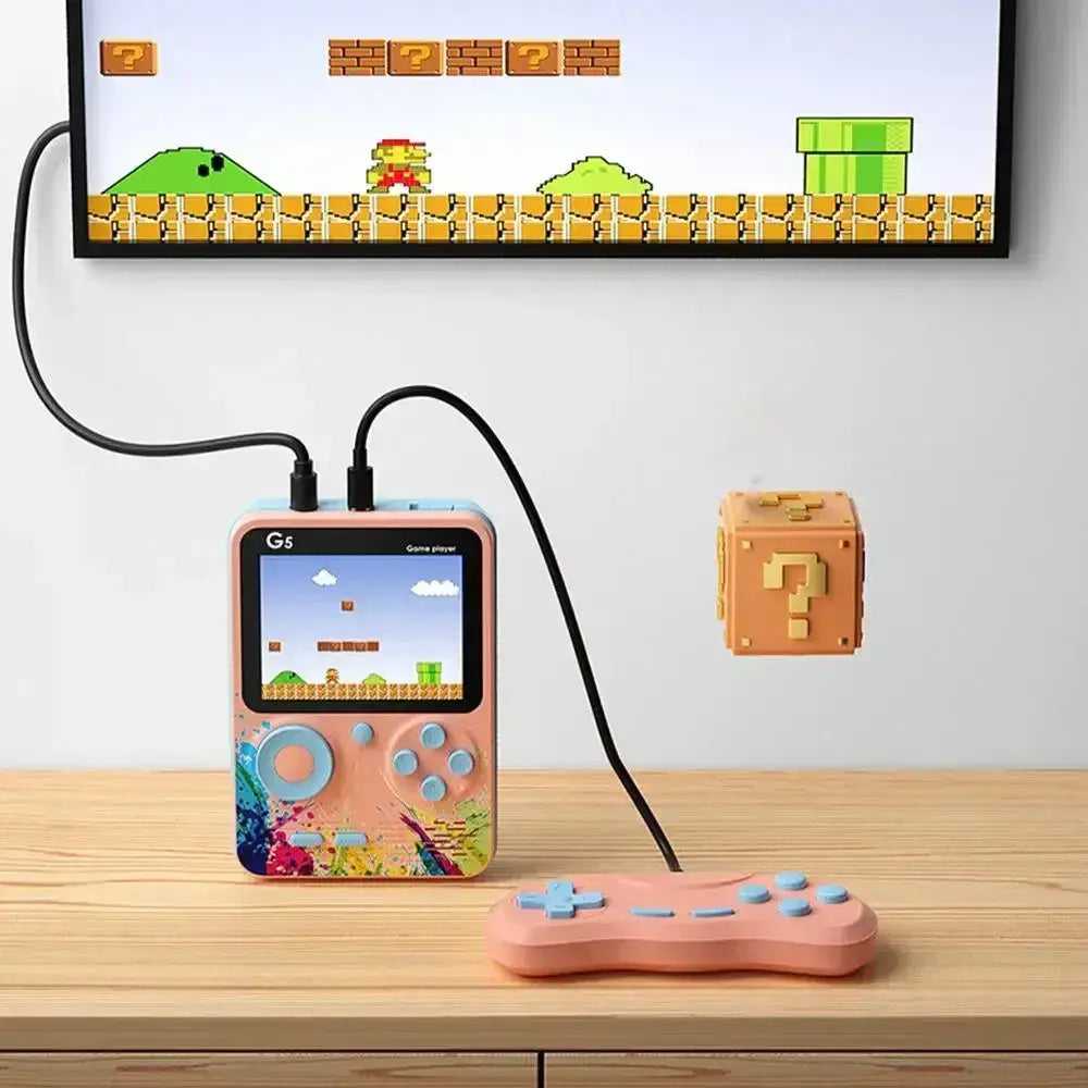 Портативная игровая консоль G5S+джойстик, 500 встроенных игр / Детская игровая приставка к телевизор