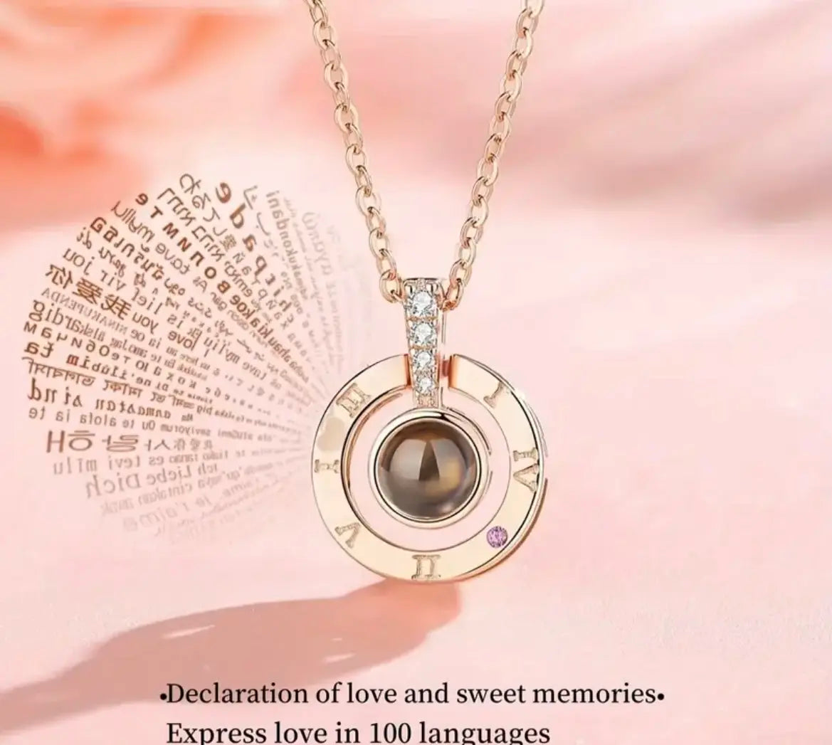 New Кулон подвеска с проекцией I love you Я тебя люблю на 100 языках мира в форме сердца