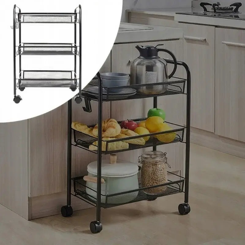 Этажерка органайзер 3-х ярусная на колесиках