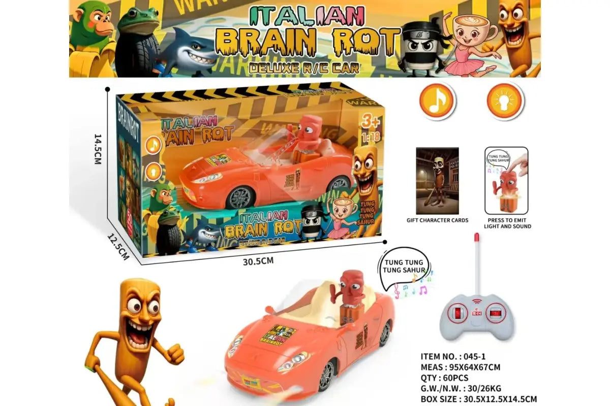 Радиоуправляемая машинка Italian Brain Rot - Deluxe R/C Car "Tung Tung Tung Sahur"