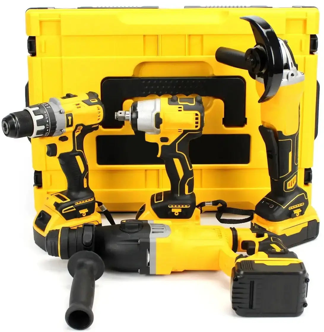 Набор 4 в 1 на аккумуляторах Гайковерт Шуруповерт | Перфоратор | Болгарка