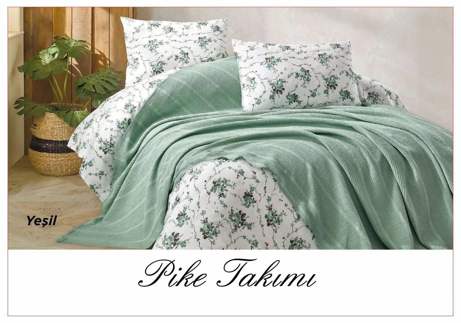 Постельное белье с вафельным покрывалом La Villa Mavi Серый