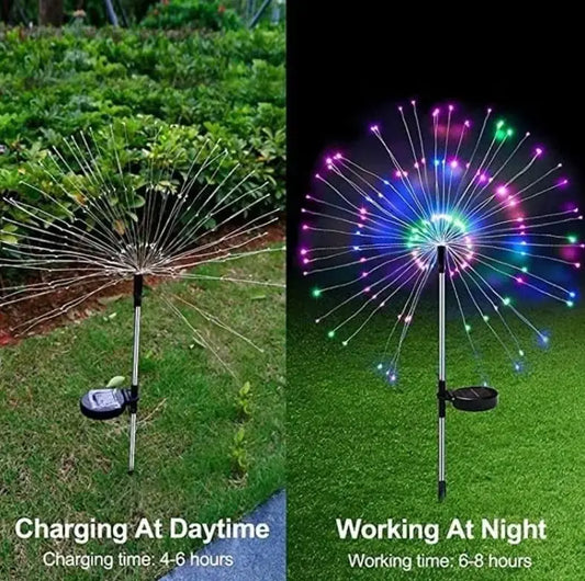 Садовые светильники "Салют" на солнечной батарее / уличный декор (SFK-41) для сада и двора, 2 шт