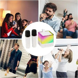 Портативная Bluetooth колонка K18 с LED подсветкой 2 микрофона белый