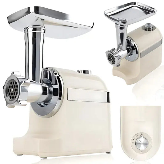 Белая Мясорубка Rainberg RB-2270 3800Вт с реверсом и насадками для шинковки и колбас