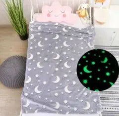Серый Детский плед-покрывало светящийся в темноте Magic Blanket 150*200