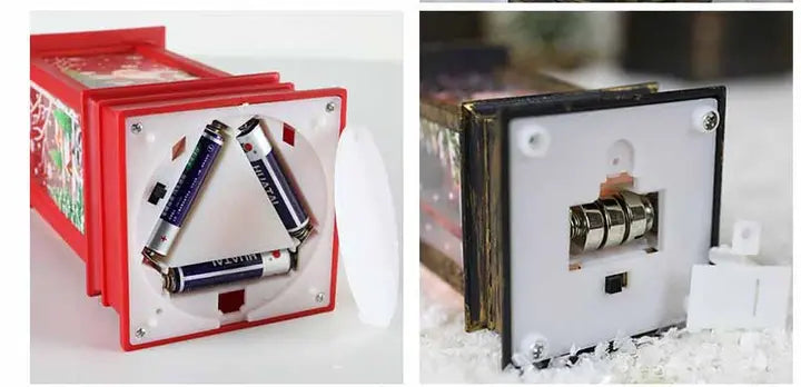 Музыкальный металлический новогодний фонарик-светильник h=28 см