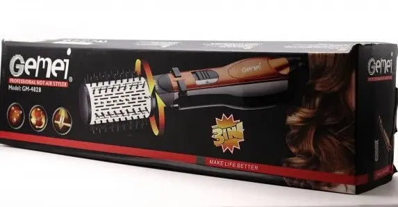 Вращающийся фен расческа с насадками Gemei GM-4828 воздушный стайлер для укладки волос