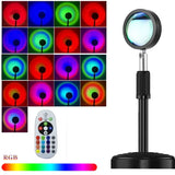 Sunset Lamp RGB 16 цветов - проекционный светильник заката, рассвета с пультом