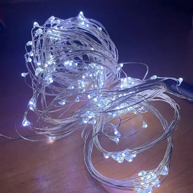 Гирлянда на елку Конский хвост 2 метра 10 нитей 8 режимов мерцания Холодный белый