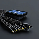 Гирлянда нить на солнечной батарее 1000 LED 100 м черный провод желтый