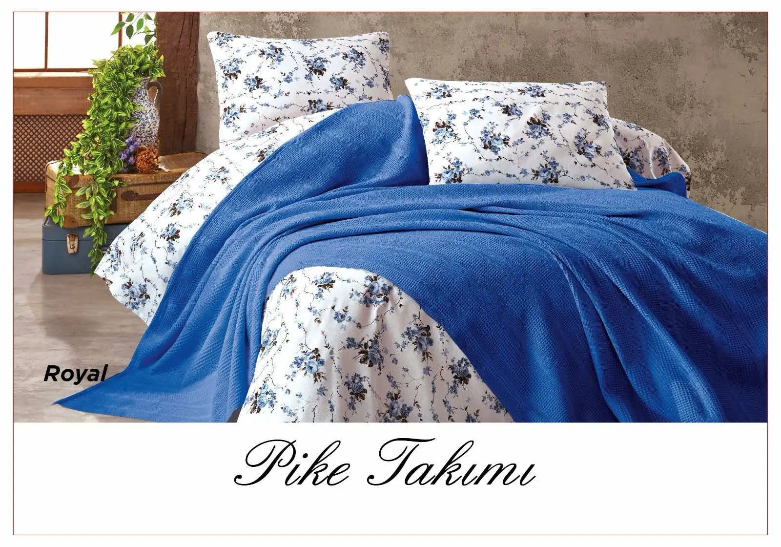 Постельное белье с вафельным покрывалом La Villa Mavi Зеленый