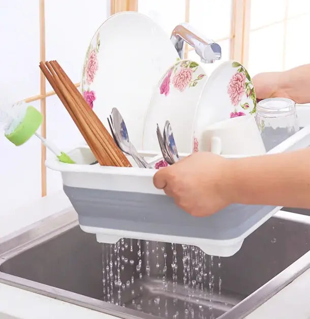 Сушка силиконовая для посуды Benson BN-090 | складная кухонная сушилка для посуды Бенсон, Бэнсон