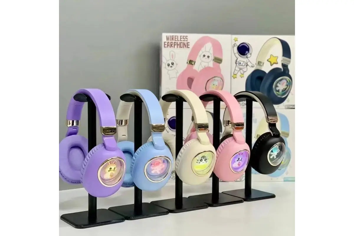 Беспроводные детские наушники ST862 "CAT IN A CAPSULE" с LED