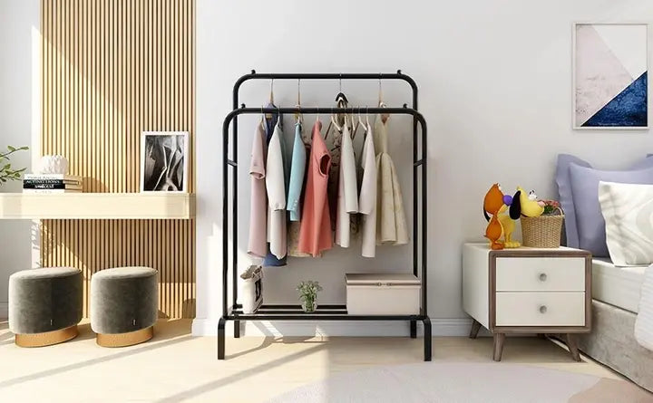 Двойная стойка для одежды черного цвета Double floor Hanger