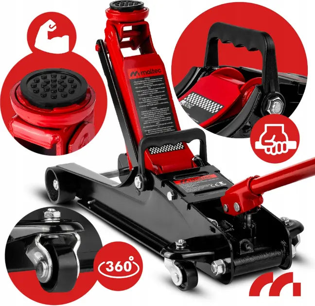 Домкрат гидравлический подкатный 2.5т низкопрофильный 385мм Maltec