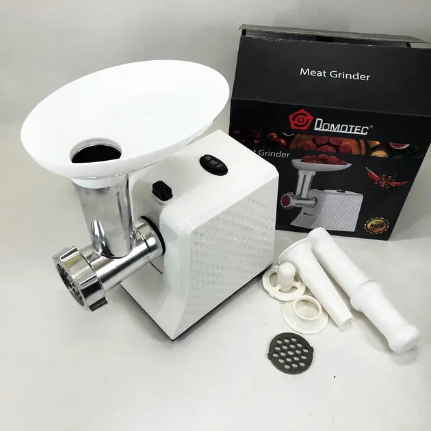 Мясорубка электрическая domotec r3391 2000w, мощная компактная мясорубка для дома, мясорубка 3 в 1