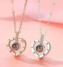 Кулон подвеска с проекцией I love you Я тебя люблю на 100 языках мира в форме сердца