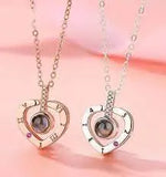 Кулон подвеска с проекцией I love you Я тебя люблю на 100 языках мира в форме сердца