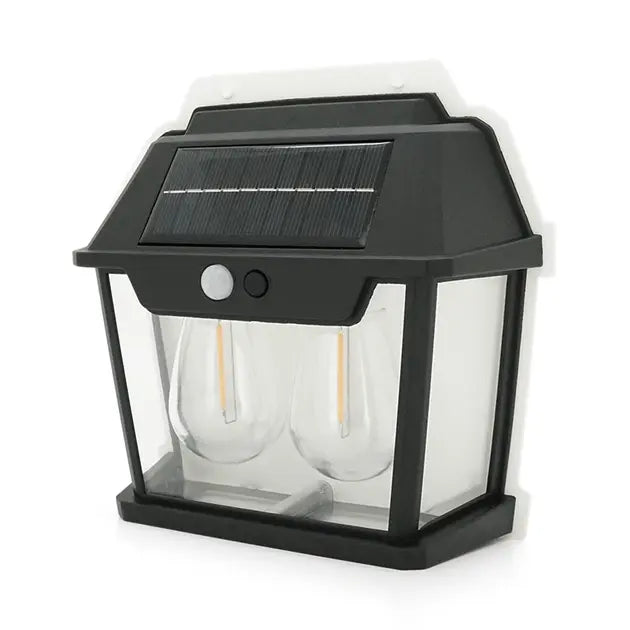 Уличный фонарь YT9992 с солнечной панелью+датчик движения, 2 лампы, встроенный аккум, крепление на стену