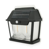 Уличный фонарь YT9992 с солнечной панелью+датчик движения, 2 лампы, встроенный аккум, крепление на стену