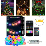 Гирлянда на елку матовый шарик 10 метров с пультом Usb Bluetooth управления с телефона модель (SFK-03)