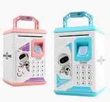 Голубая Электронная Копилка сейф с отпечатком пальца и кодовым замком «BODYGUARD» + купюроприемник