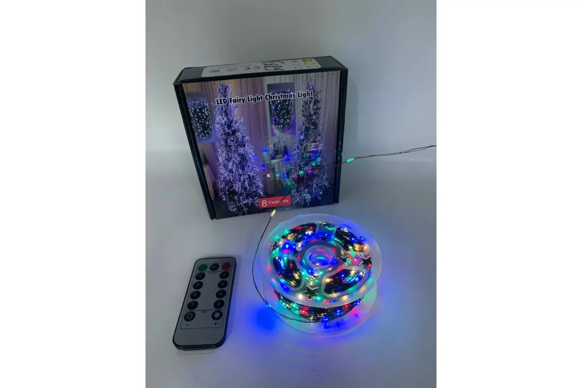 Гирлянда Роса 200 м МУЛЬТИК – зеленая нить, пульт, 8 режимов