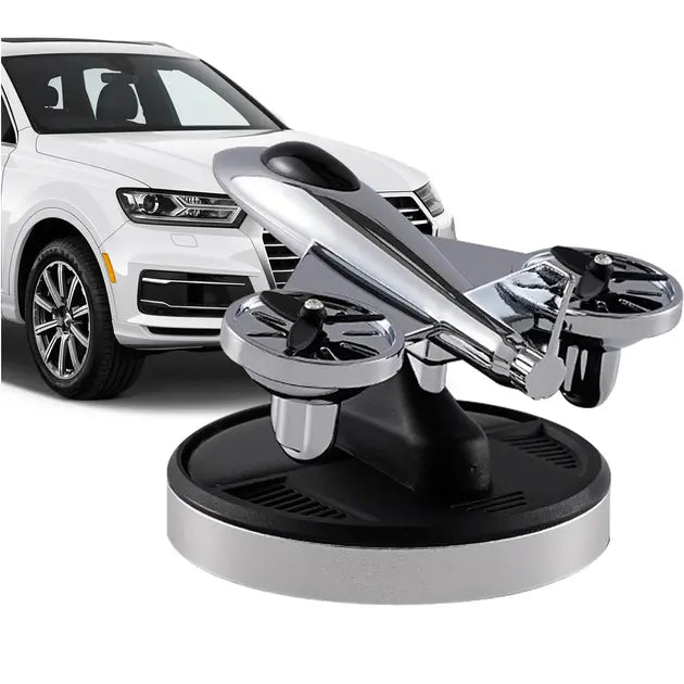 Ароматизатор на солнечных батареях в машину Самолет истребитель с турбинами