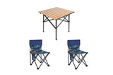 Стол + 2 стула STD-02 стол складной прямоугольный коричневый,(Д530*Ш550*В500мм), стулья металл+ткань (40*40*35), сумка
