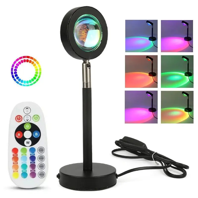 Sunset Lamp RGB 16 цветов - проекционный светильник заката, рассвета с пультом